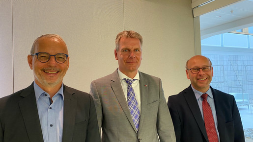 Wolfgang Kailer mit Kai Rosenberger und Markus Eichin